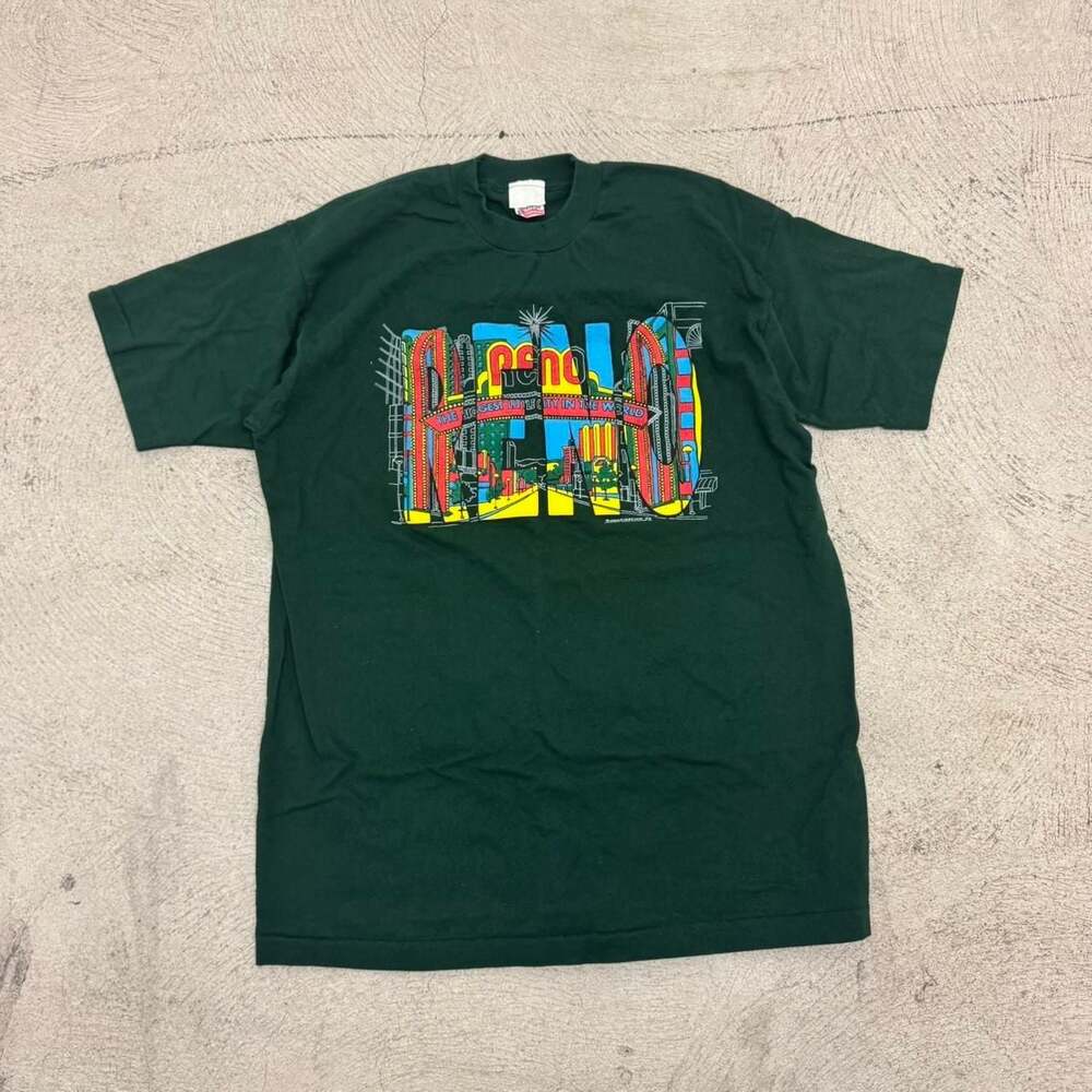 Vintage Fruit of the Loom 1995 Reno Nevada Puff Print T-Shirt